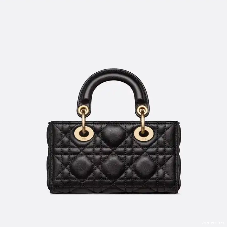 Cheap Dior Bag D-Joy Bag Cannage Micro Black Lady Lambskin 0502